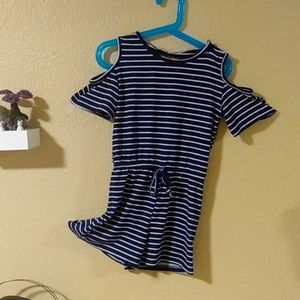 Navy striped Girls Romper Size 6